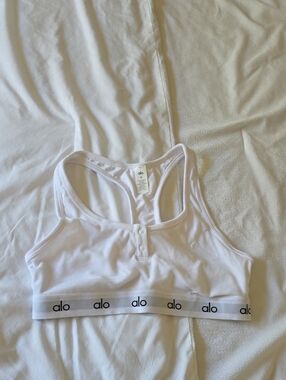 Kids white sports bra